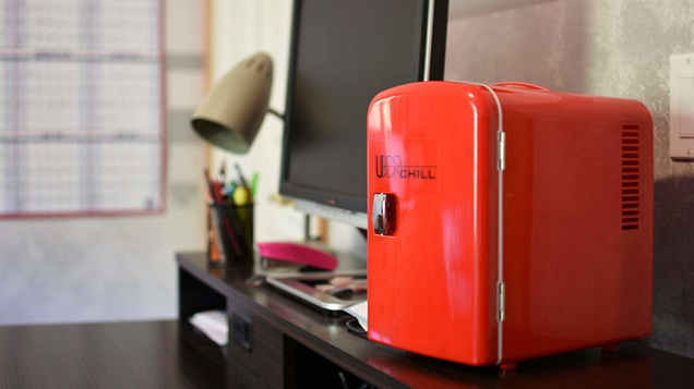 The Uber Chill Mini Fridge is retro and can be used for storing a few cans of soda or some high-end skincare products.